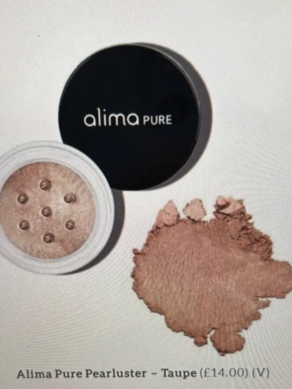 ISO Alima Pure Pearluster Loose Eye Shadow - Taupe - NWT